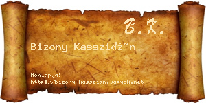 Bizony Kasszián névjegykártya